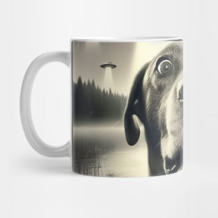 Dog selfie with UFO Mug